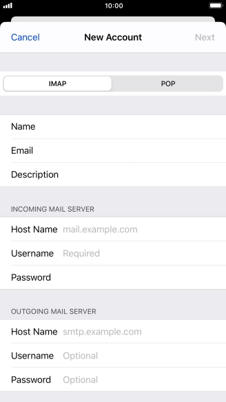 Press IMAP.