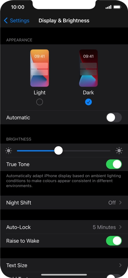 Press the indicator next to 