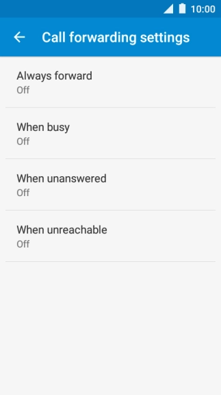 Press the required divert type.