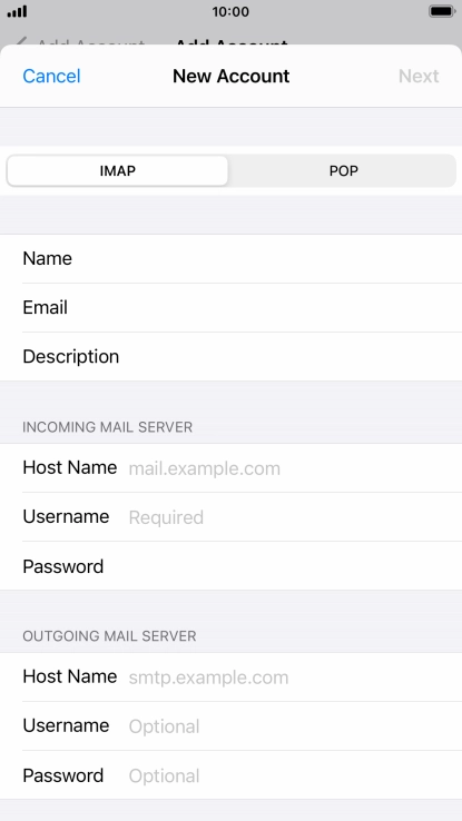 Press IMAP.