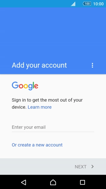 If you don t have a Google account, press Or create a new account and follow the instructions on the screen to create an account.
