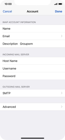 Press SMTP.