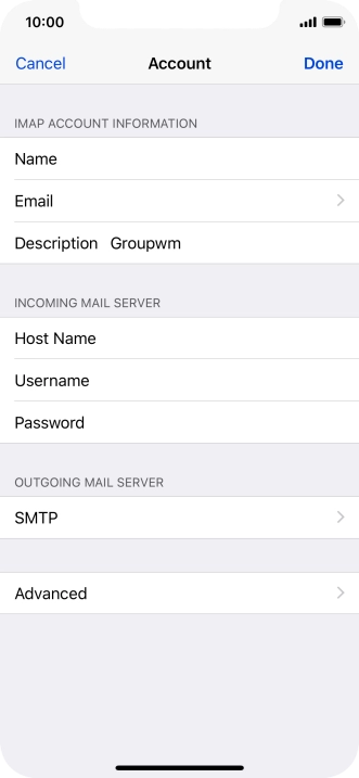 Press SMTP.