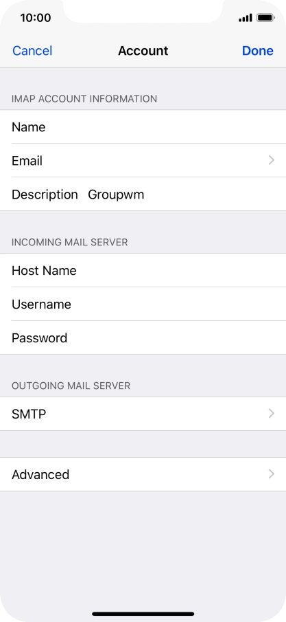 Press SMTP.