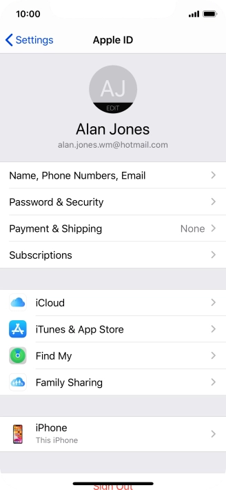 Press iCloud.