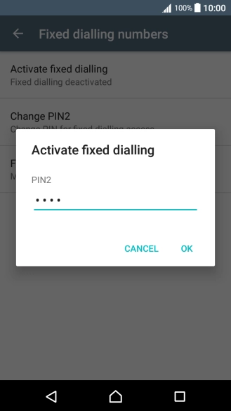 Key in your PIN2 and press OK.