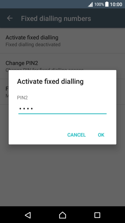 Key in your PIN2 and press OK.