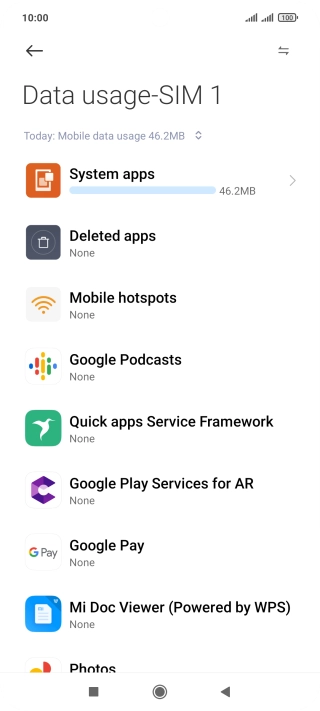 Press the drop down list.