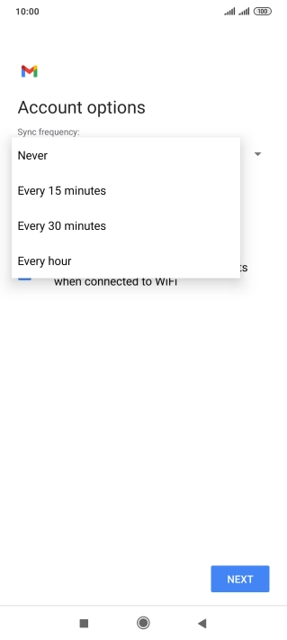 Press the required setting.