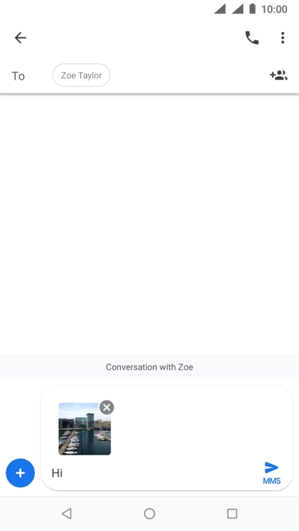 Press the send icon when you've finished your picture message.