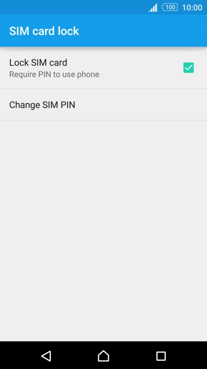 Press Lock SIM card to turn the function on or off.