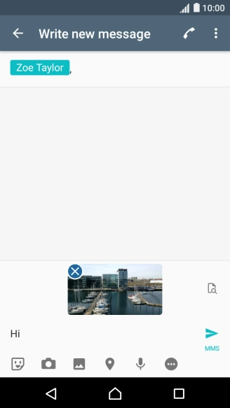 Press the send icon when you've finished your picture message.