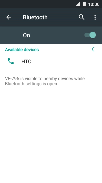 Press the required Bluetooth device and follow the instructions on the screen to pair the device with your phone.