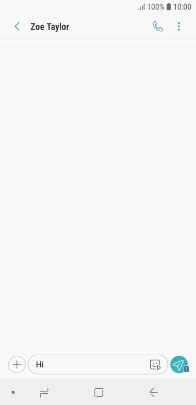 Press the send icon when you've finished your text message.
