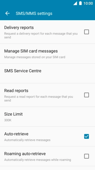 Press SMS Service Centre.