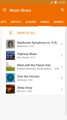 Press the required audio file.