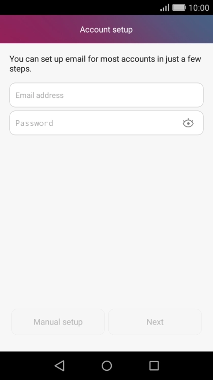 Press Email address and key in your email address.