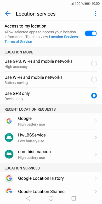 If you select Use GPS, Wi-Fi and mobile networks, your phone can find your exact position using the GPS satellites, the mobile network and nearby Wi-Fi networks. Satellite-based GPS requires a clear view of the sky.