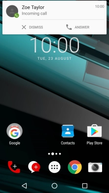 If the screen lock is turned off, press ANSWER.