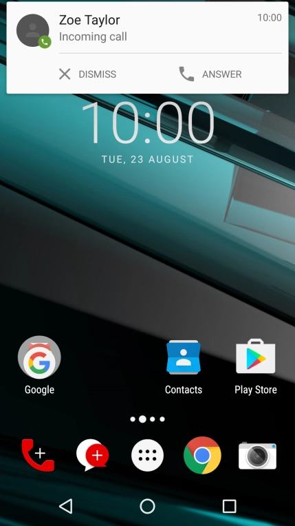 If the screen lock is turned off, press ANSWER.