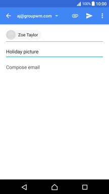 Press the text input field and write the text for your email message.