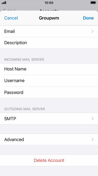 Press SMTP.