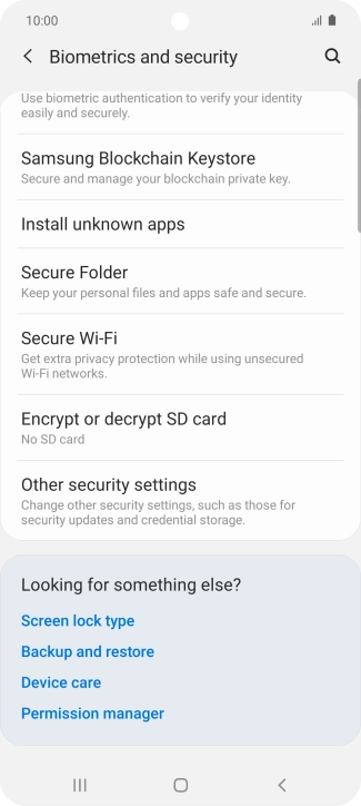 Press Other security settings.
