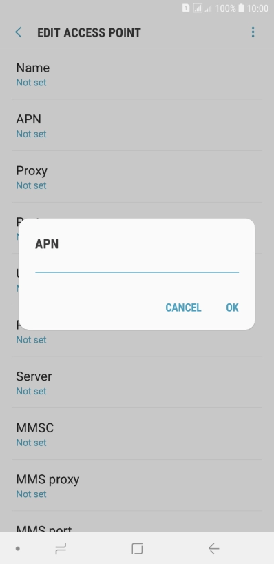 Key in mms.vodafone.net and press OK.
