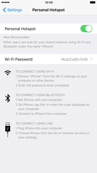 Press Wi-Fi Password and key in the required password.