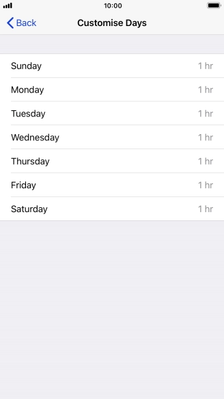 Press the required days.