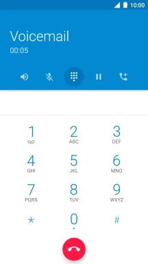 Press the end call icon.