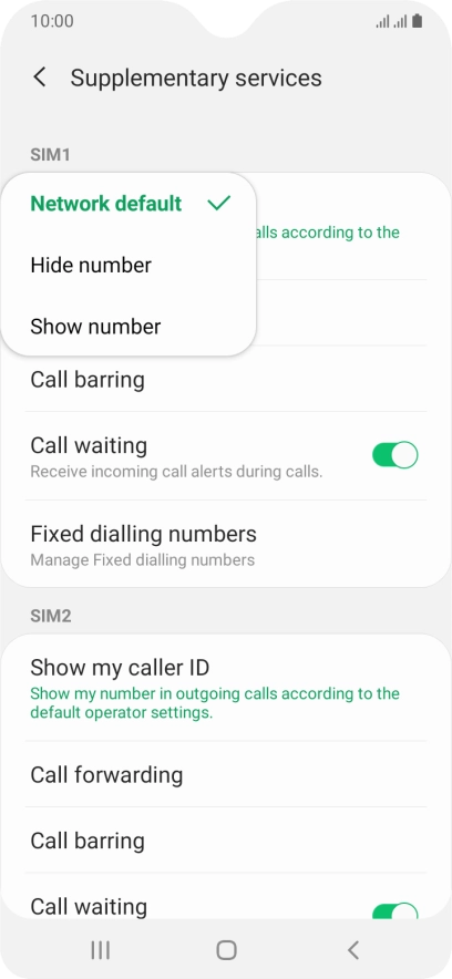 Press Show number to turn on caller identification.