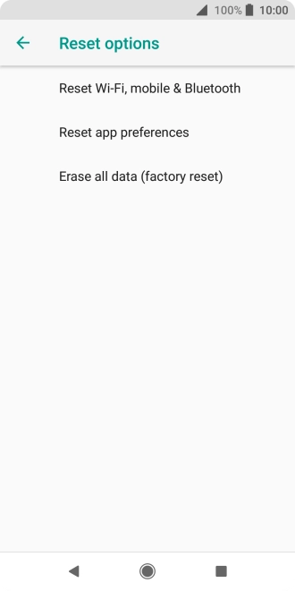 Press Erase all data (factory reset).