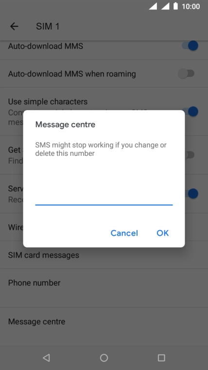 Key in +35387699989 and press OK.