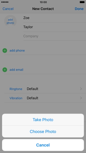 Press Choose Photo and go to the required folder.