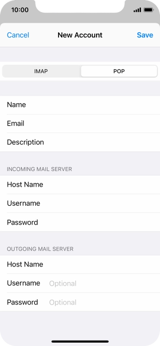 Press Save. Your email account has now been set up. To select more settings for incoming and outgoing server, proceed with the following steps.