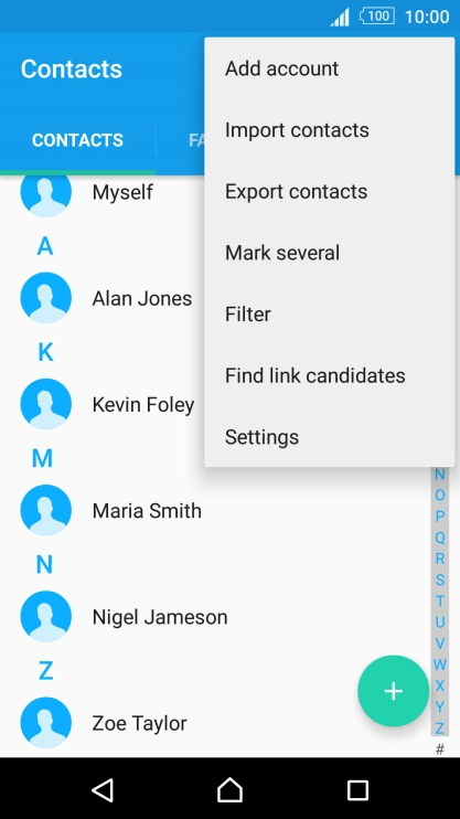 Press Import contacts.