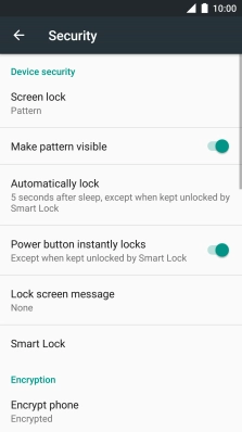 Press Screen lock and key in the current phone lock code.