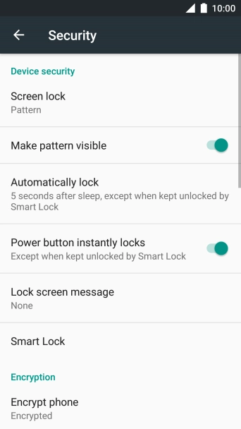 Press Screen lock and key in the current phone lock code.