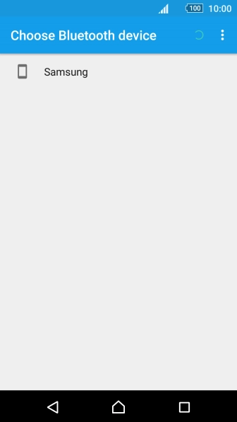Press the required Bluetooth device and wait while the file is transferred.