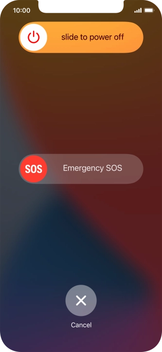 Press and drag the power off icon right.