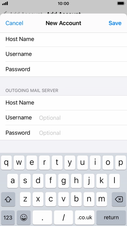 Press Save. Your email account has now been set up. To select more settings for incoming and outgoing server, proceed with the following steps.