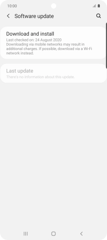 Press Download and install. If a new software version is available, it's displayed. Follow the instructions on the screen to update the phone software.