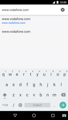 Key in the address of the required web page and press arrow right.