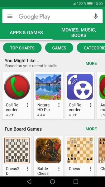 Press the search field.