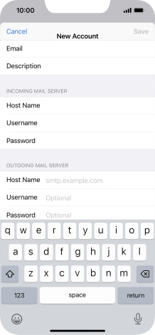 Press Host Name and key in mail.vodafone.ie.