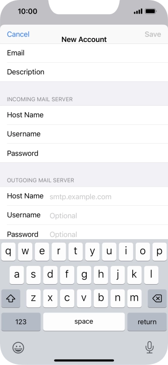 Press Host Name and key in mail.vodafone.ie.