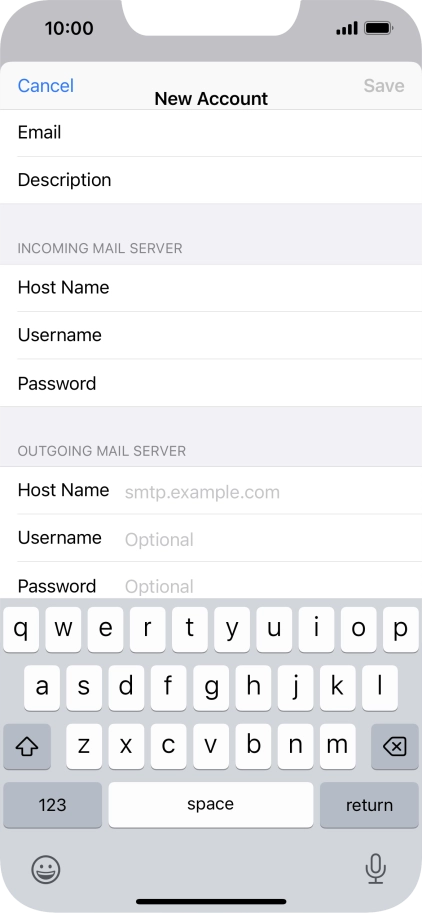 Press Host Name and key in mail.vodafone.ie.