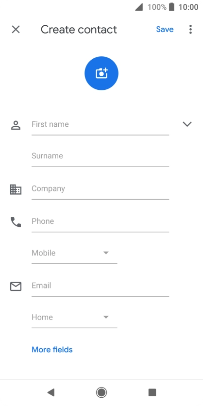 Press First name and key in the first name.