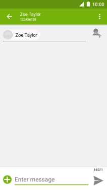 Press the text input field and write the text for your text message.